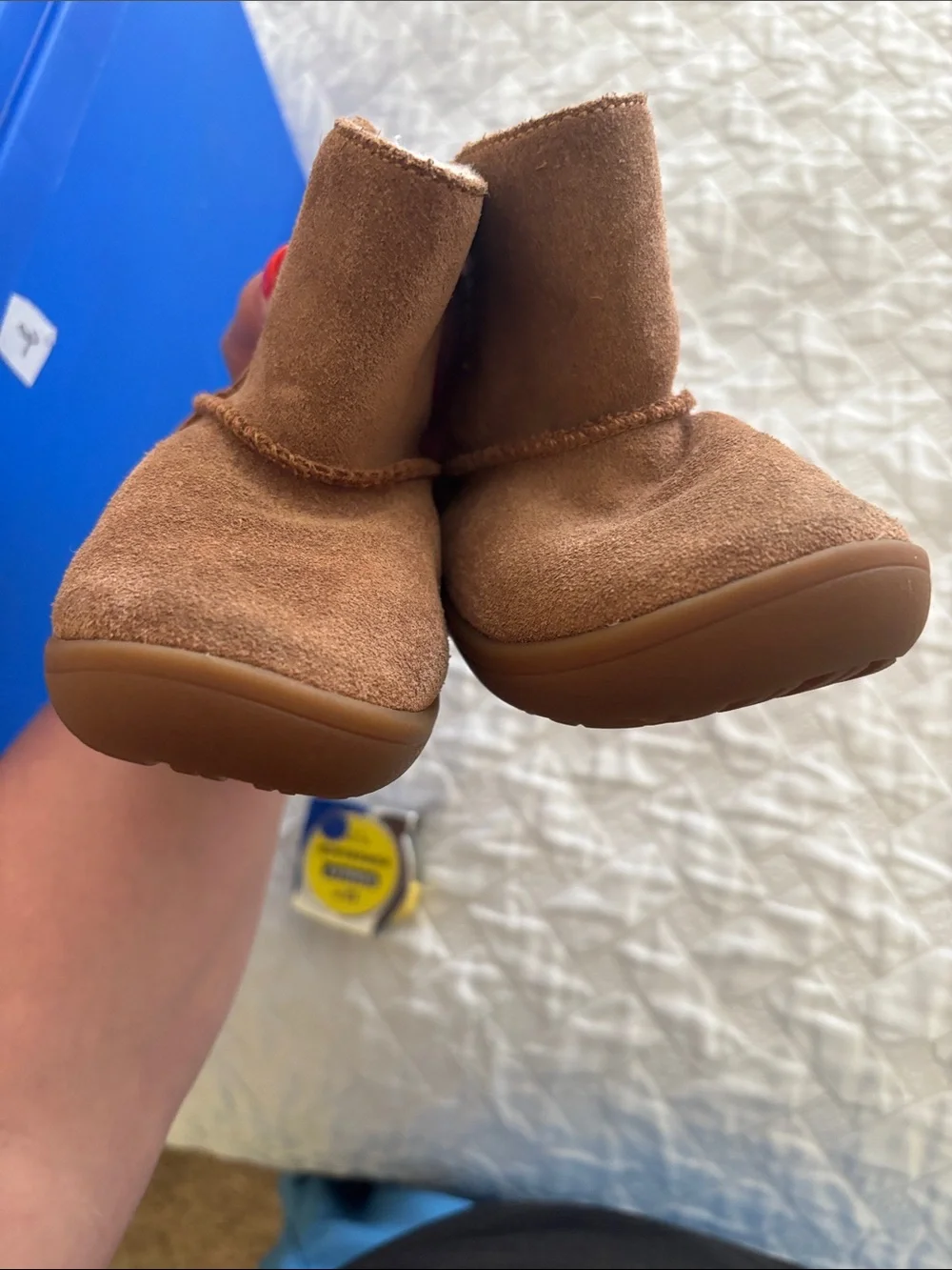 Ugg Brown Suede Shearling-Lined Baby Boots